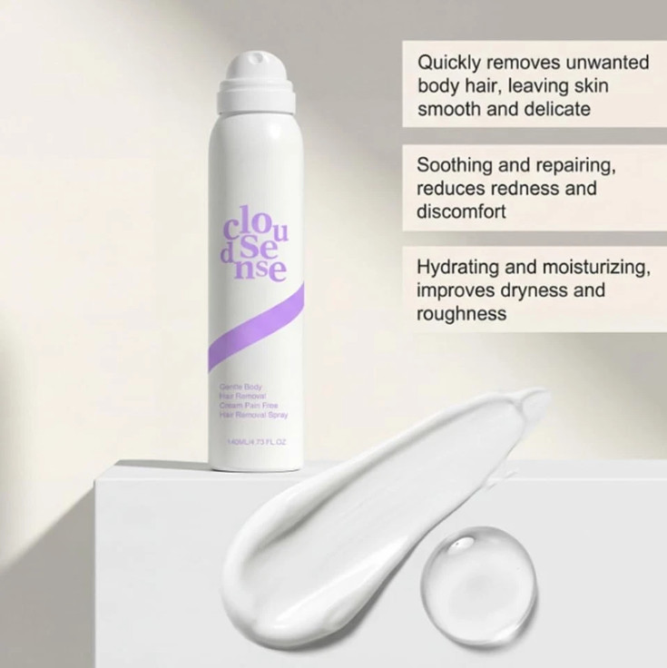 NEW Cloud Sense Gentle Hair Removal Mousse Spray, Aloe & Hyaluronic Acid