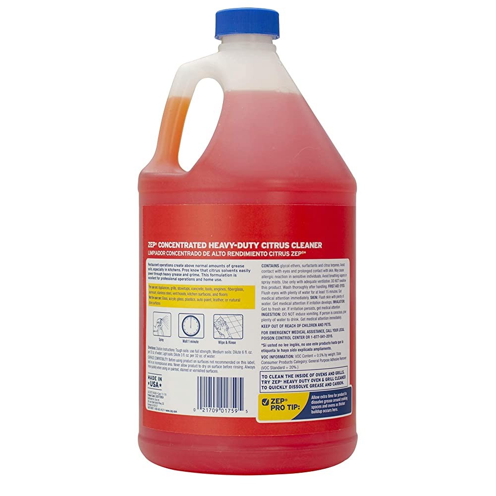 Zep Heavy-Duty Citrus Degreaser 1 Gal (Case of 4) and Cleaner Concentrate