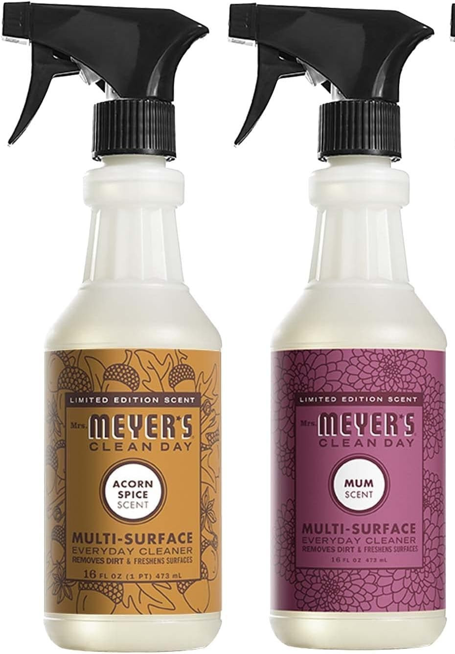 MRS. MEYER’S Clean Day Multi-Surface Cleaner 16oz 2pc Set ~ Mum + Acorn Spice