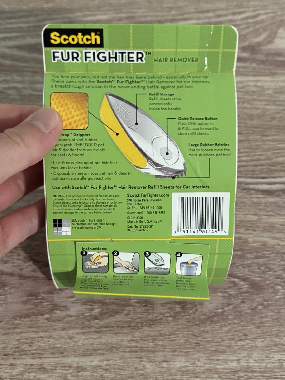 Scotch Fur Fighter Starter Kit 1 Handle 2 Refill Sheets For Car – New
