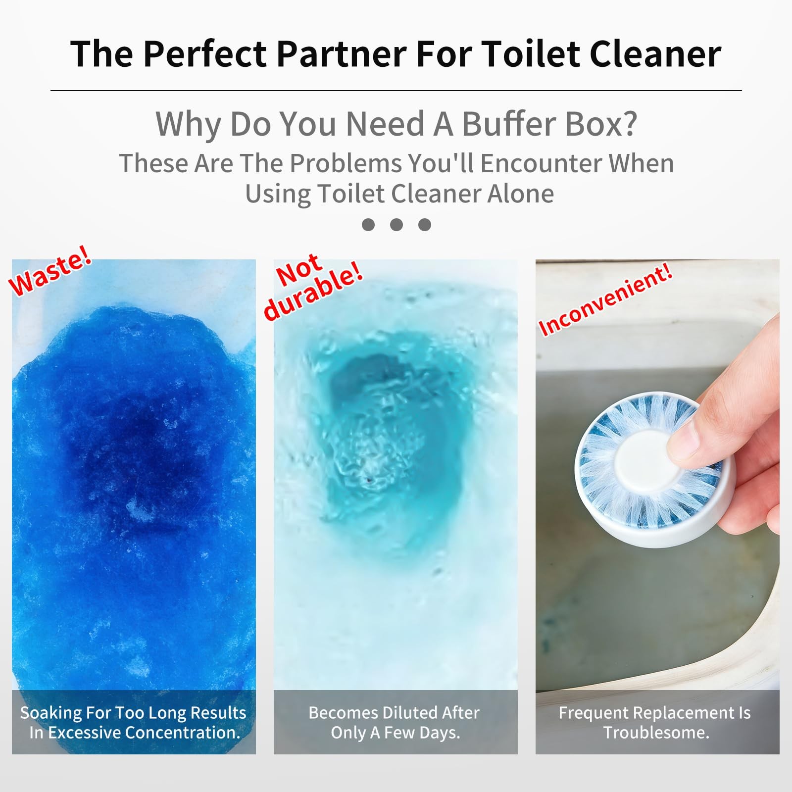 Premium Toilet Tank Tablet Holder – Plastic Hanging Cleaner Caddy (7.5” x 3….