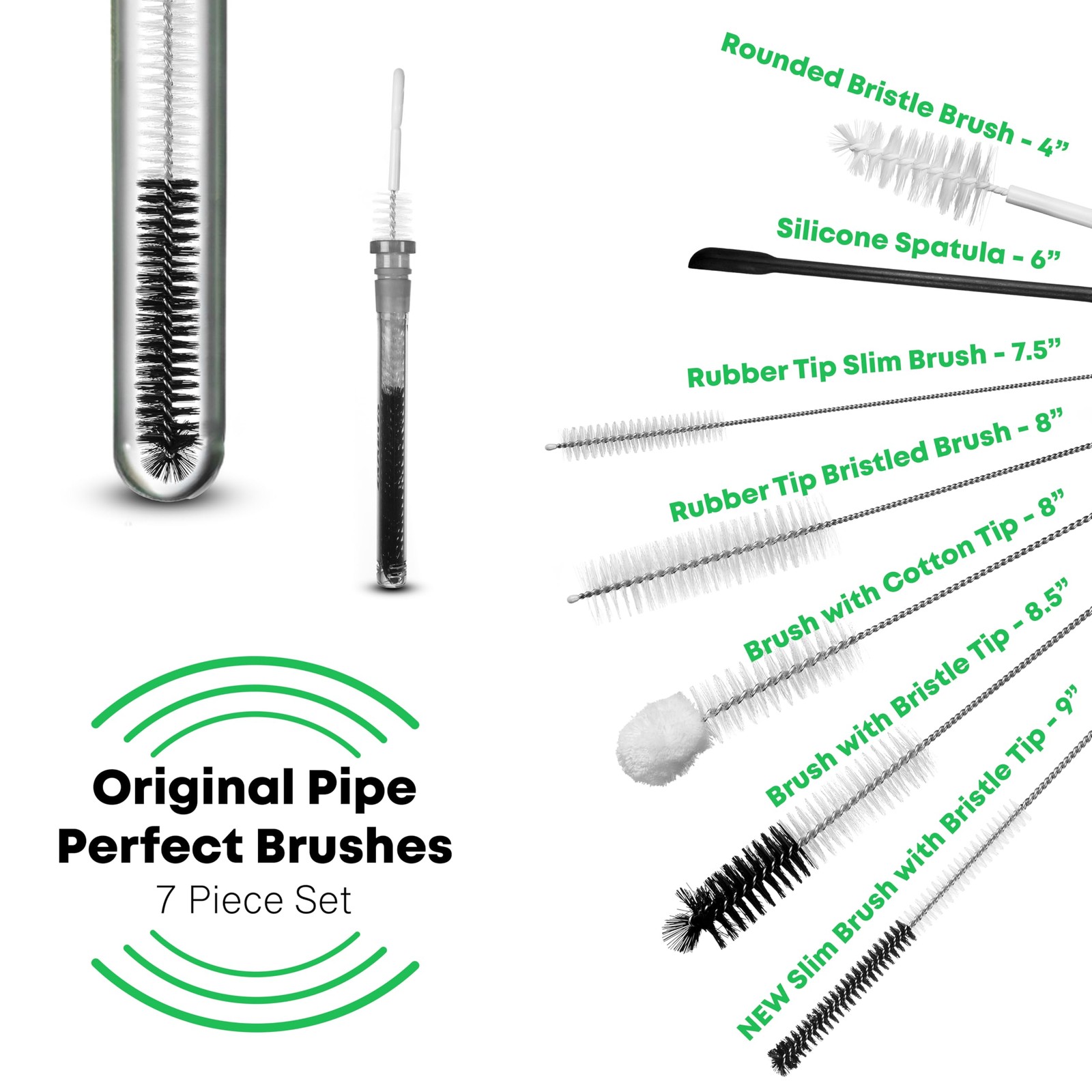 Pipe Perfect Original Cleaning Brush Set – Multi-Size Detail Brushes for Glas…