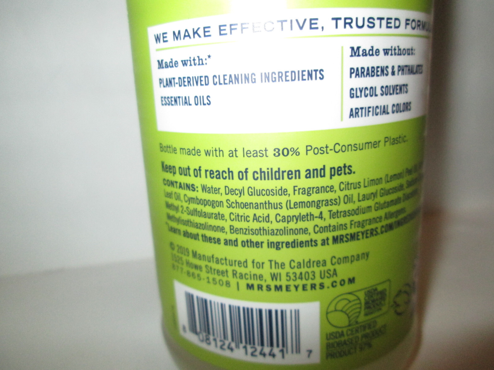 Mrs. Meyer’s Clean Day Multi Surface Everyday Cleaner, 16 OZ Lemon Verbena