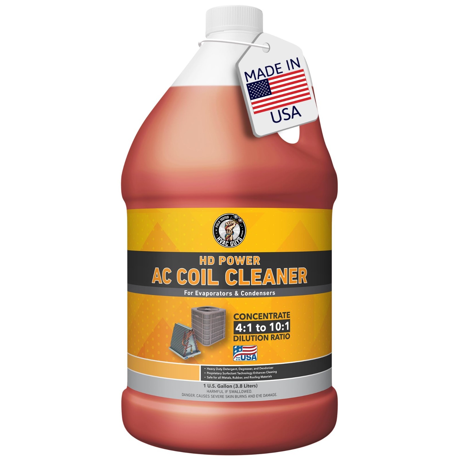 AC Coil Cleaner for Condensers & Evaporators | No Rinse, 1 Gallon, 4:1 to 10:1 D