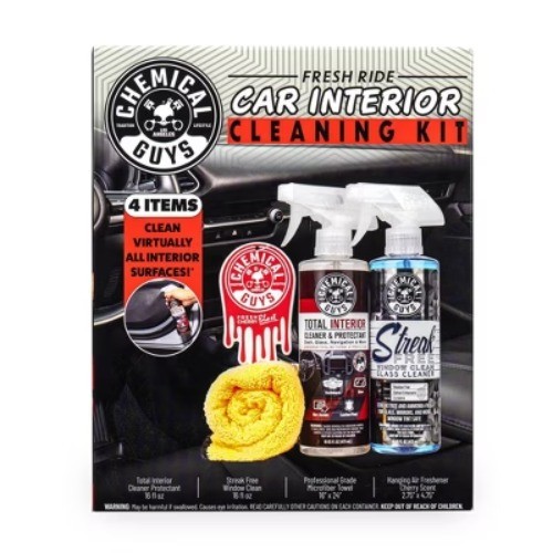 Chemical Guys 4pc Interior Essentials: Liquid Automotive Cleaning Kit for Car