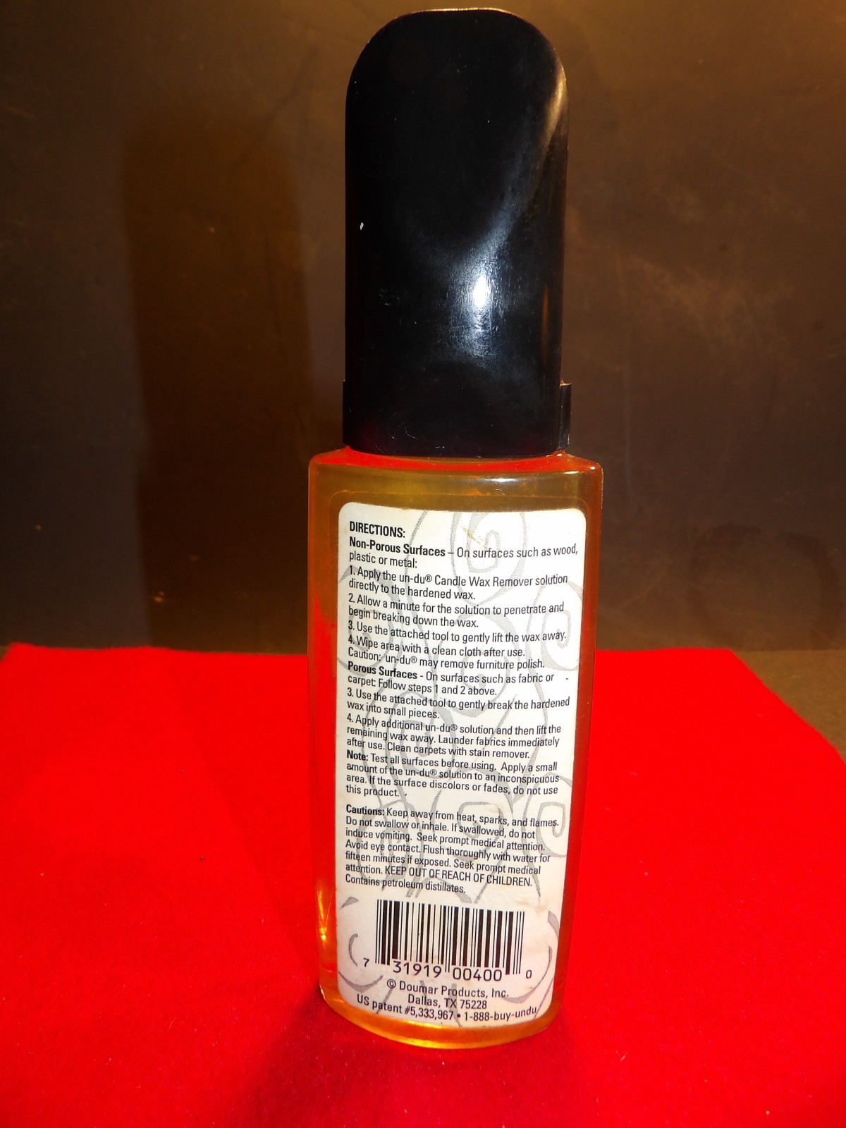Un-du Candle Wax Remover Liquid Stain Remover Attached Scrubber Tool Crayon