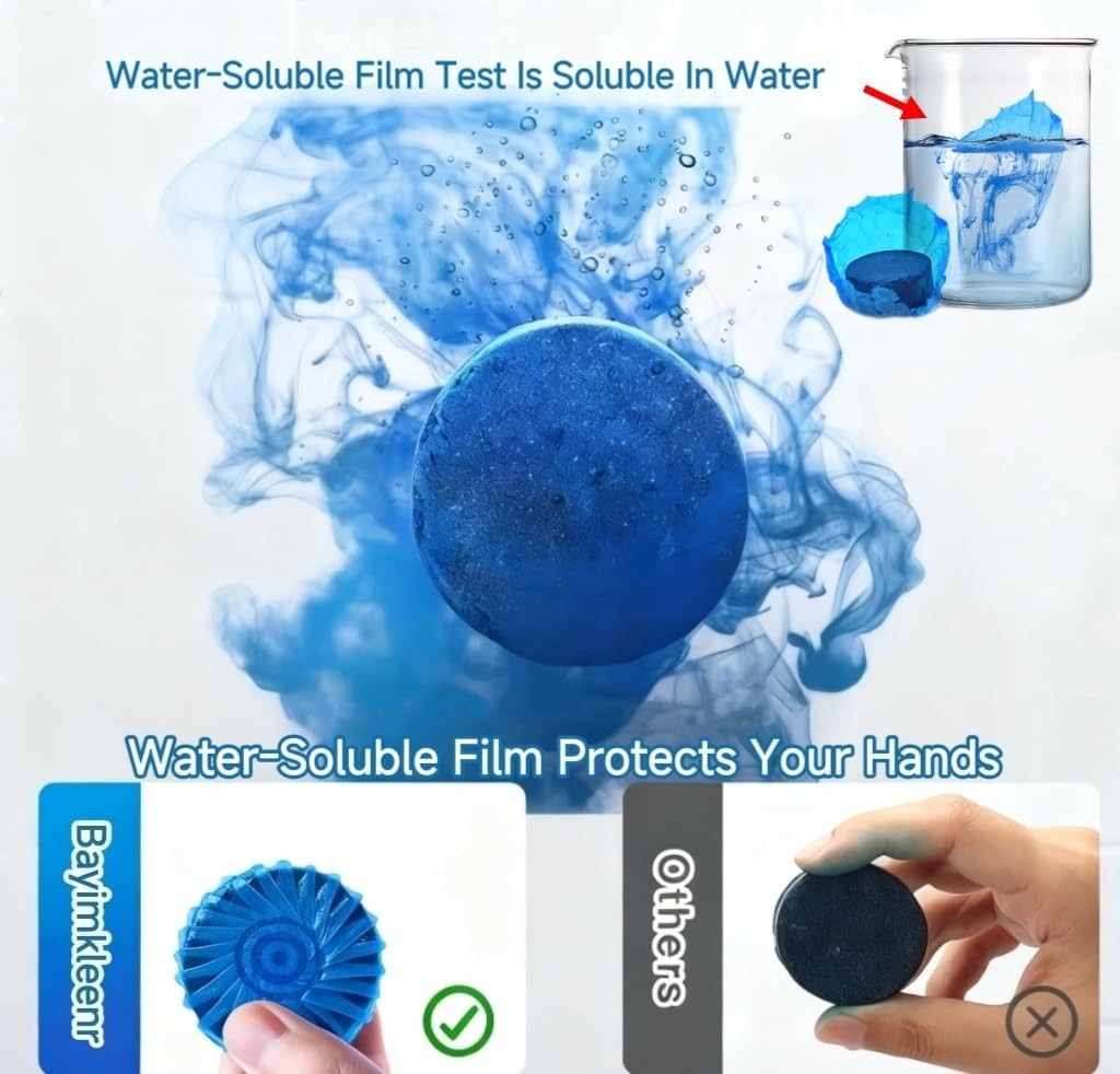 Automatic Toilet Cleaner Tablets, Septic Tank Safe, Removes Hard Water Rings …