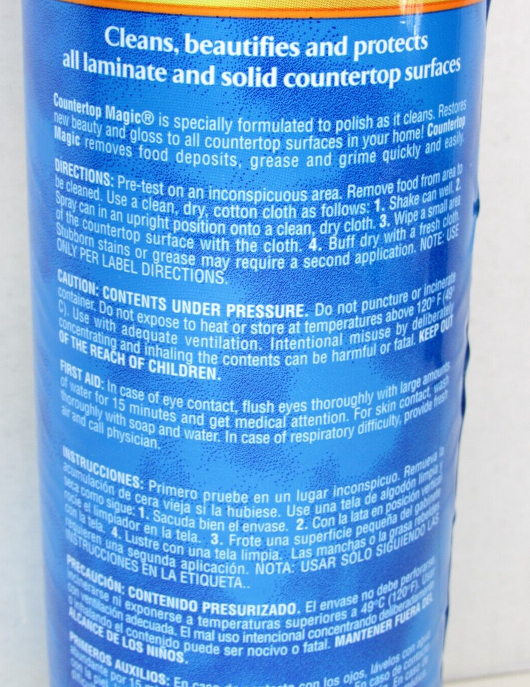 Vtg Full Countertop Magic 13oz Aerosol Cleaner Spray Clean Polishes Laminate NOS