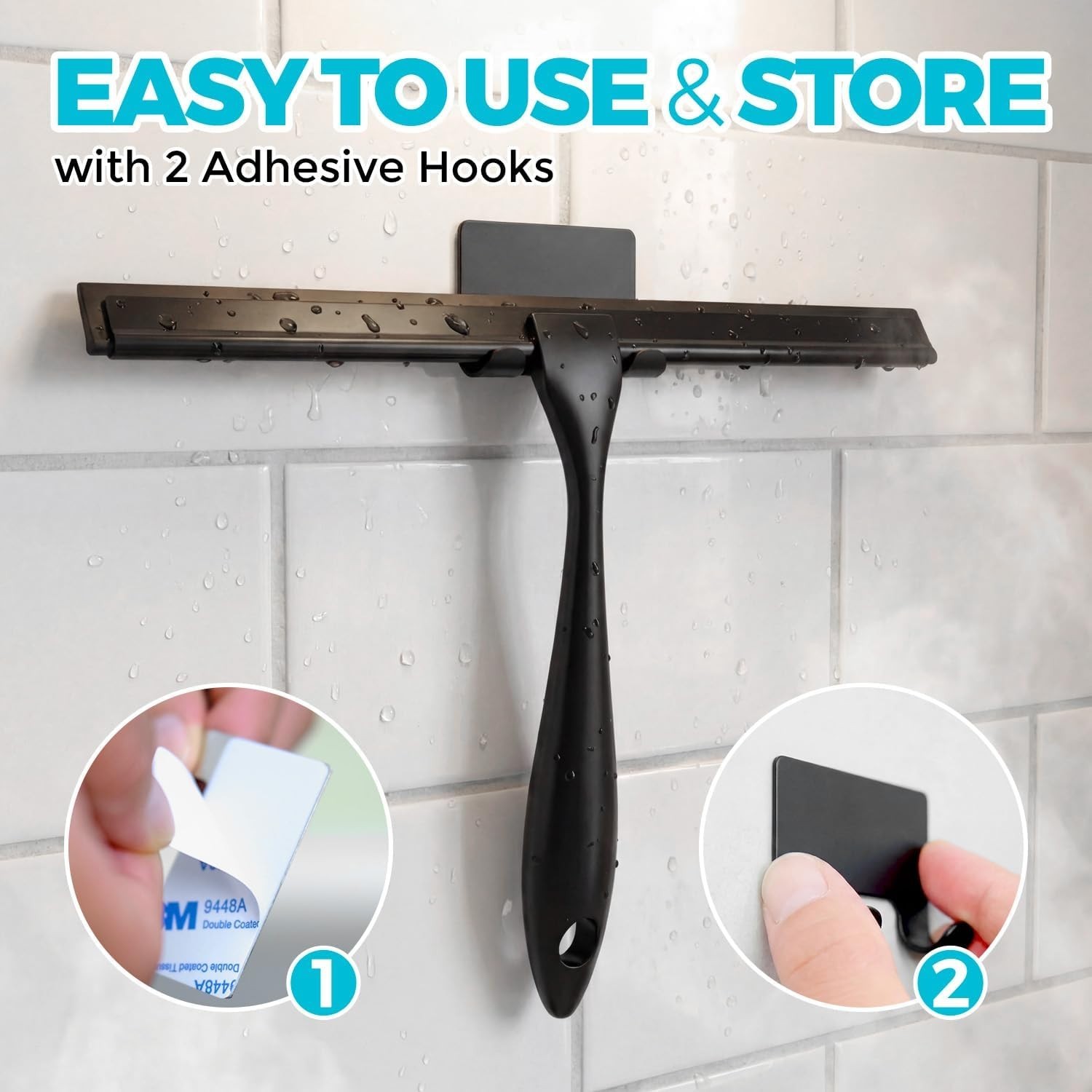 silicone Shower Squeegee with hook 12 inch Shower Squeegee window glass door Car