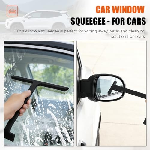 Silicone Shower Squeegee with Hook – One-Piece Design for Glass, Windows, Tiles