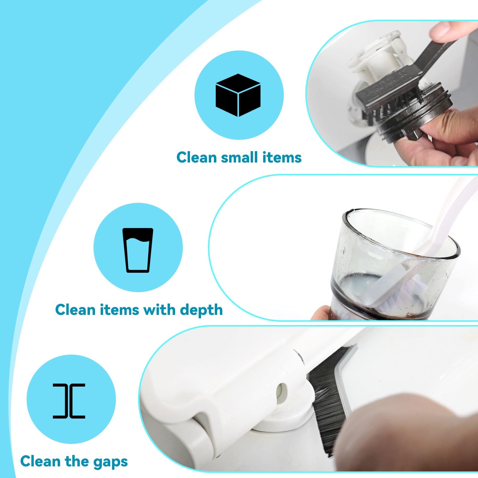 Washing Machine Cleaning Brush,Dryer Vent Cleaner Kit,Crevice Brush for Bathr…