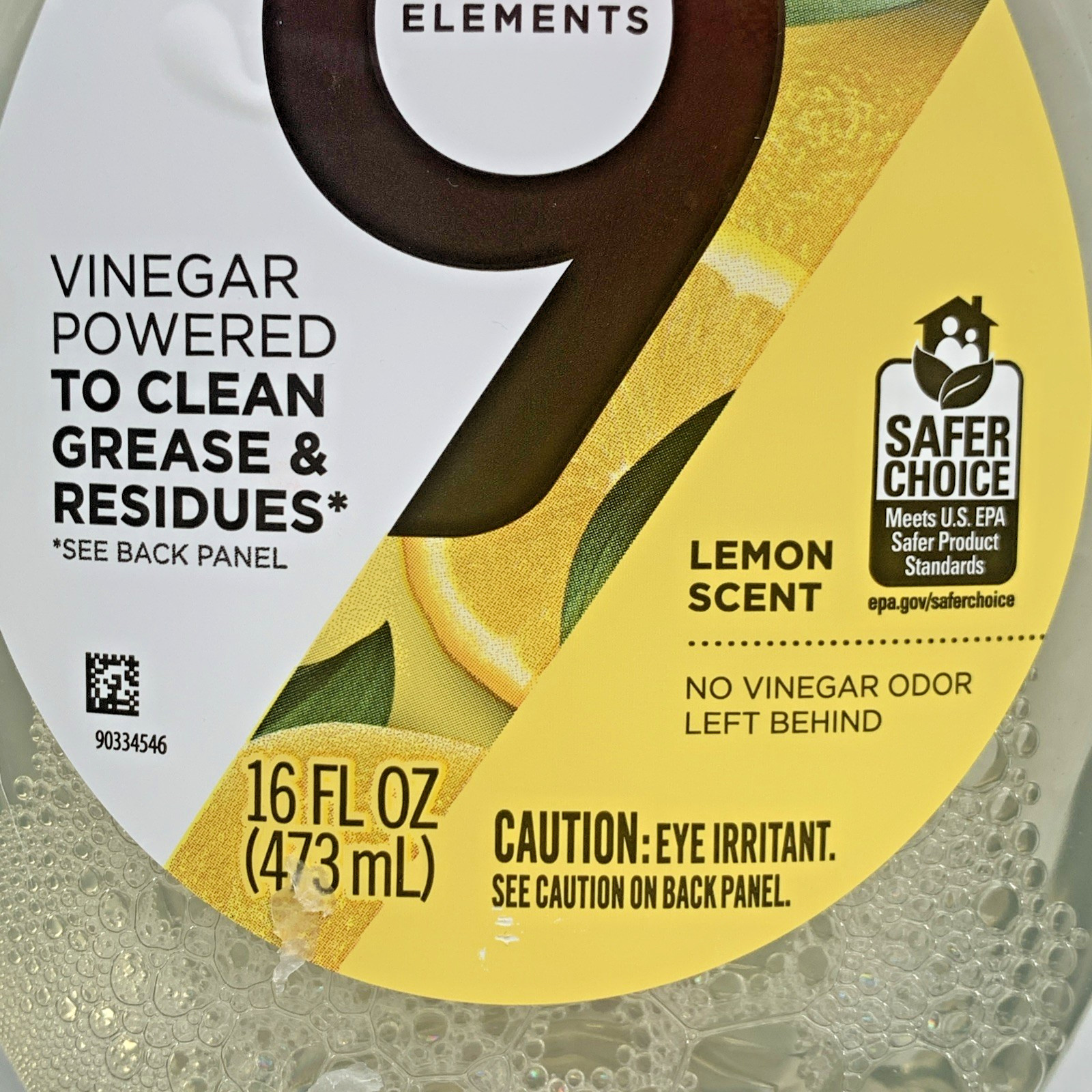 9 Elements Foaming Dish Spray Lemon Scent Refill 16 fl oz