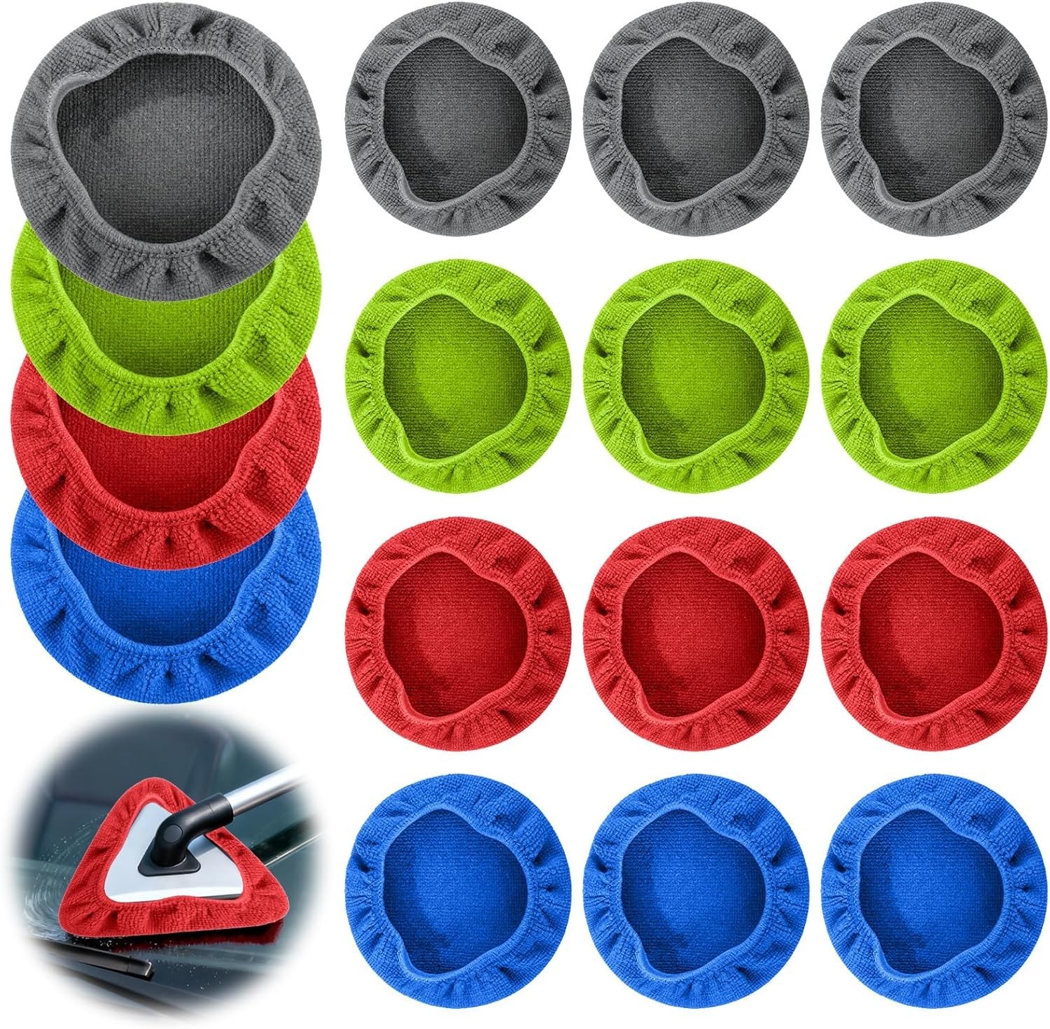16-Pcs Microfiber Windshield Cleaning Pads – Eco-Friendly Car Care Kit