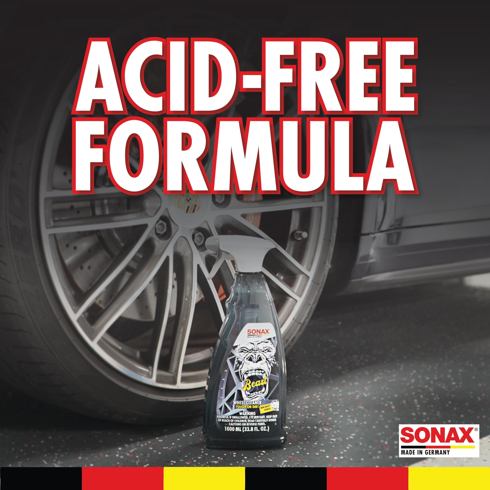 Sonax The Beast Color Changing Wheel Cleaner Acid Free Safe for All Wheels