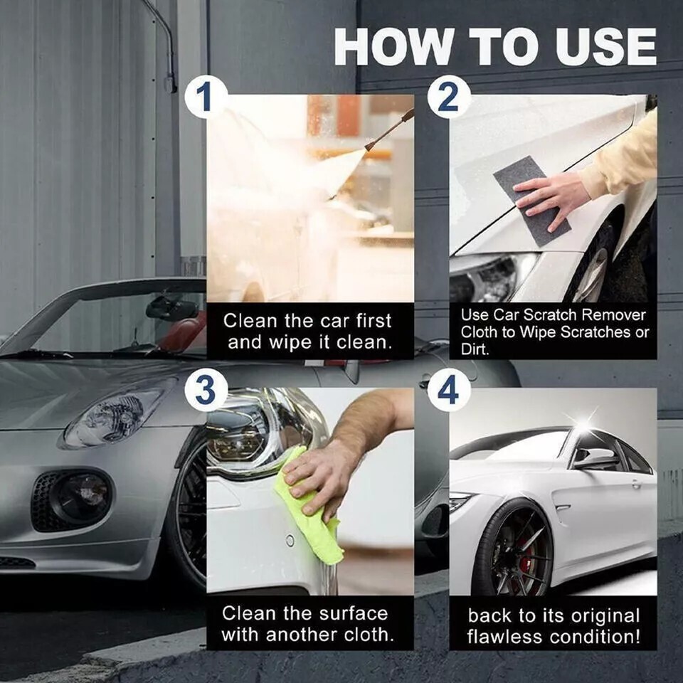6PCS 2024 High-tech Nano Sparkle Cloth Car Scratch Repair Nano Cloth Rag for Car