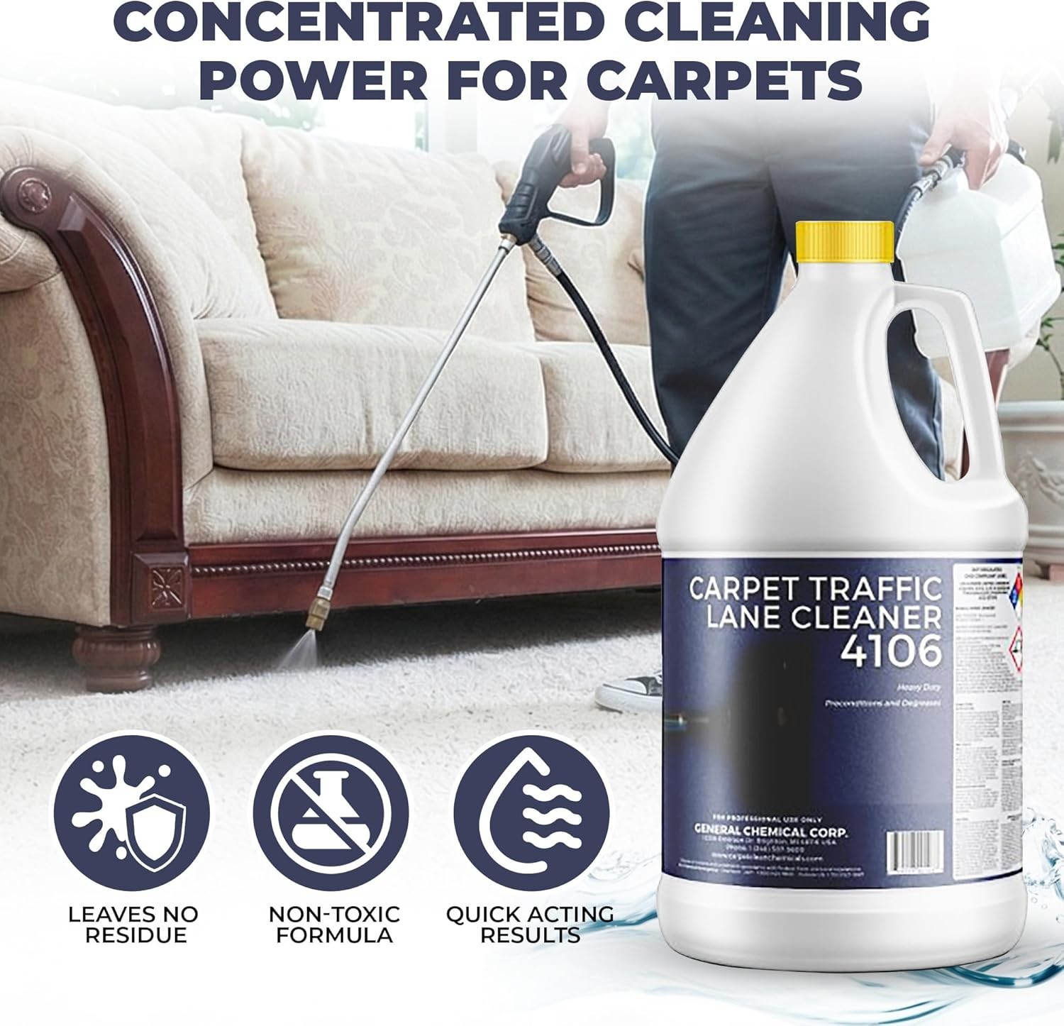 CarpetGeneral Carpet Traffic Cleaner 4106 – Restore Traffic Lanes – 1 GAL