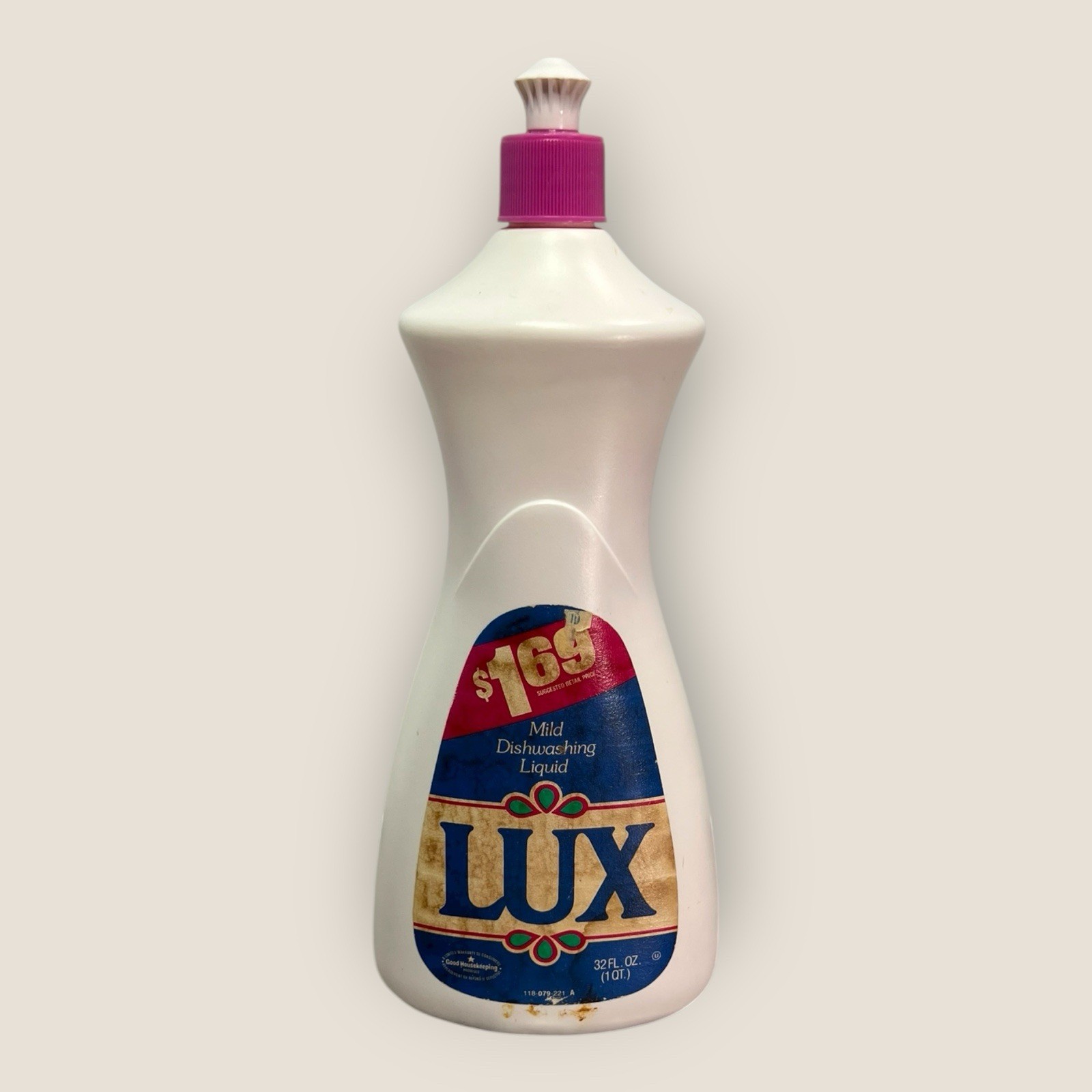 Vintage Lever Brothers LUX Mild Dishwashing Liquid 32oz 1980s Dishwash Soap
