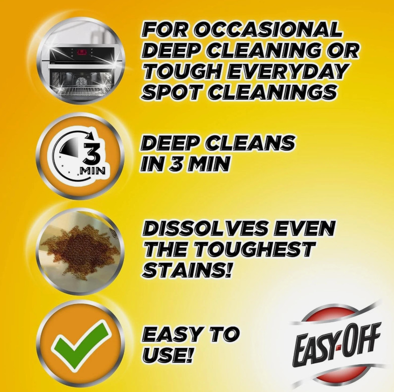 2 Pack -Easy off Heavy Duty Oven Cleaner, Destroys Tough Grease, Lemon 14.5oz