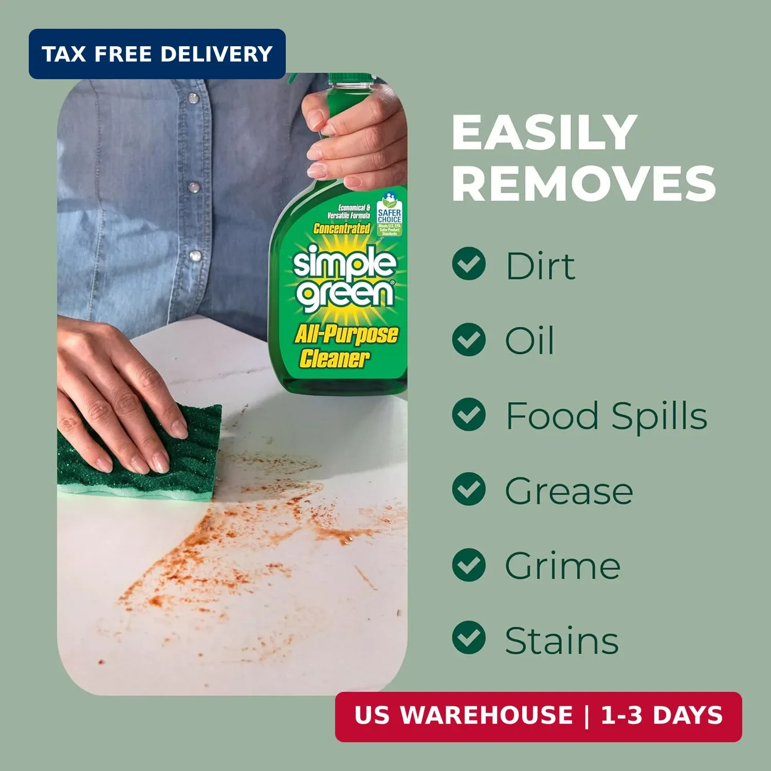 Simple Green All-Purpose Cleaner Spray and Refill, Green, 3 Piece Set, Original,