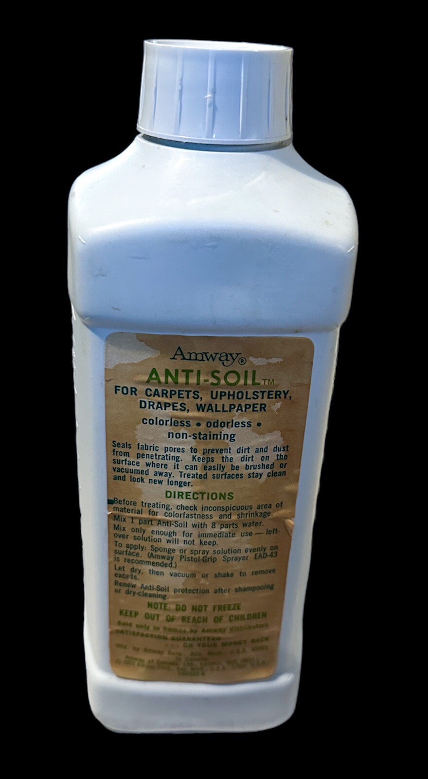 Vtg 1971 Concentrated Anti Soil Dirt Protects Fabric 32 Fl oz Bottle Mostly Full