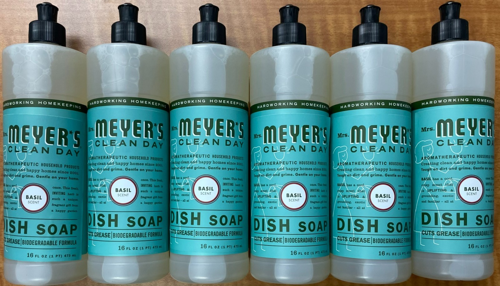 MRS. MEYER’S CLEAN DAY Liquid Dish Soap Basil Scent 6 Pack Each 16 fl. oz