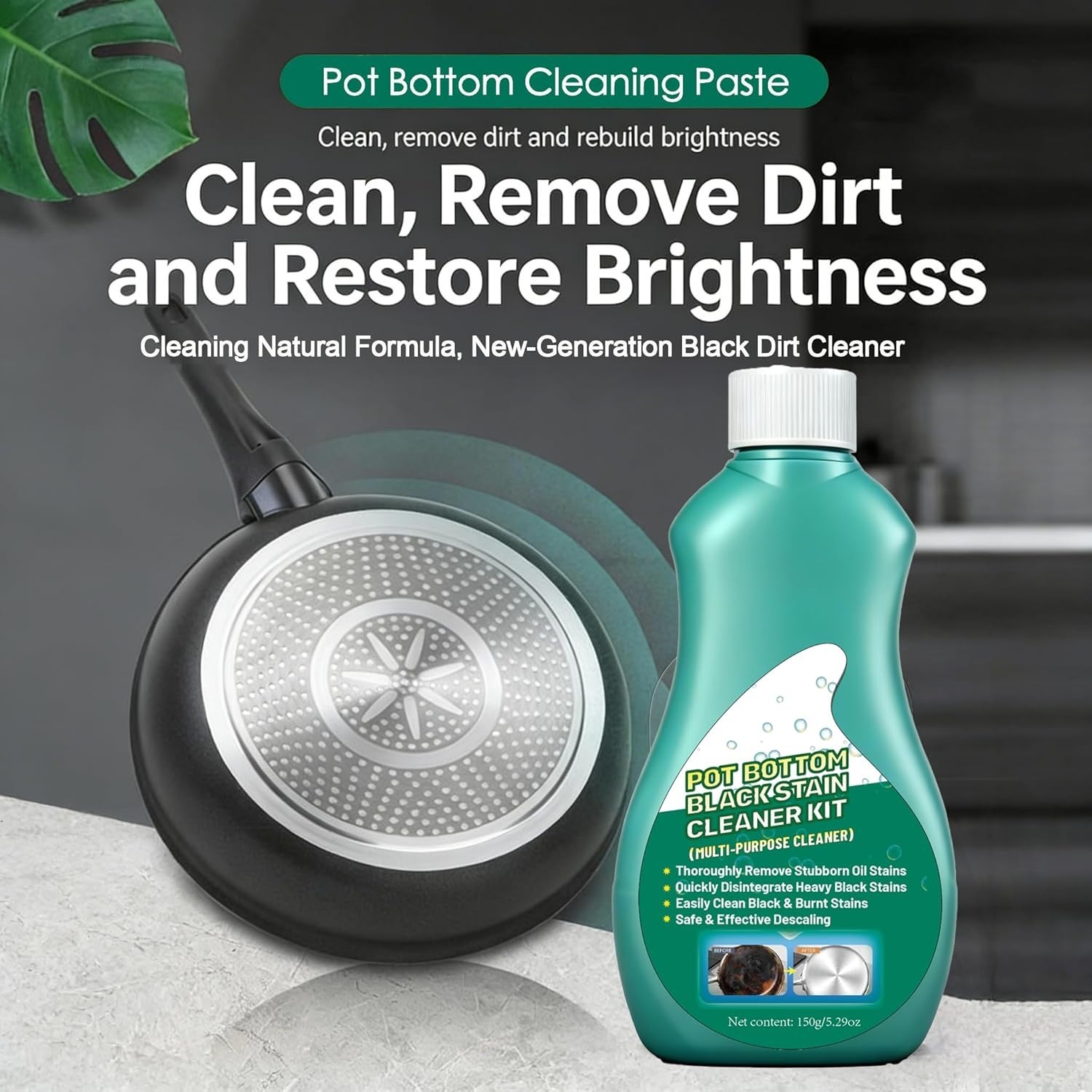 Effortless Pot Bottom Black Stain Remover – Eco-Friendly Kitchen Cleaner 150g