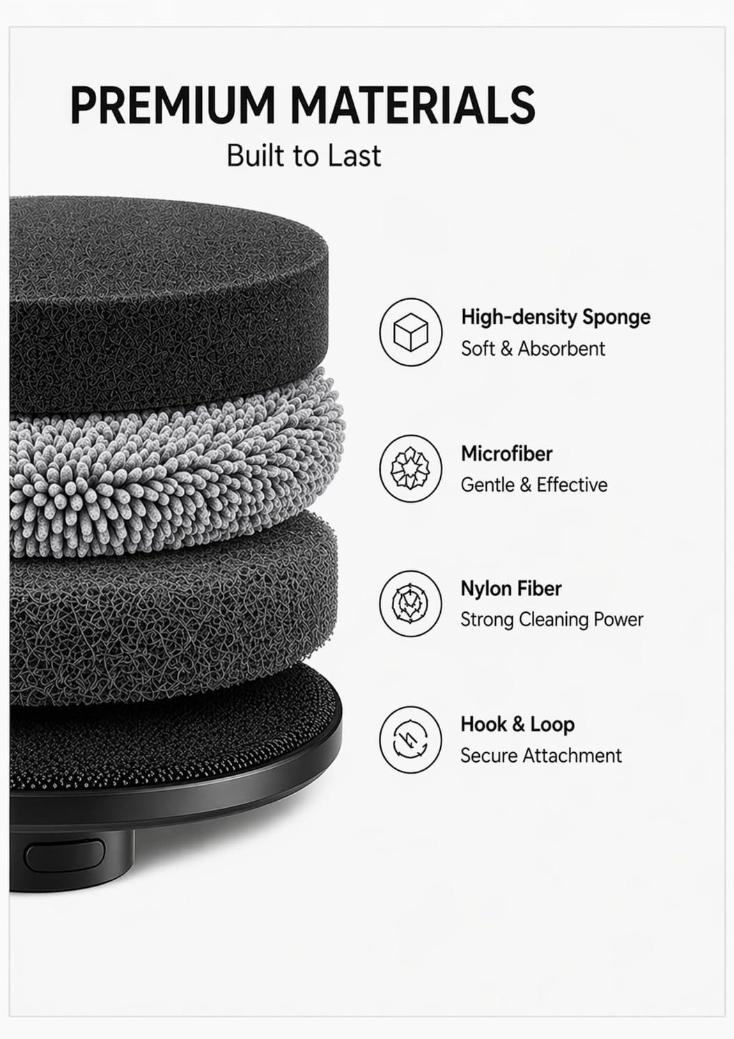 6-Pack Spin Scrubber Heads, Universal Hook and Loop Cleaning Brush Refill Pad…