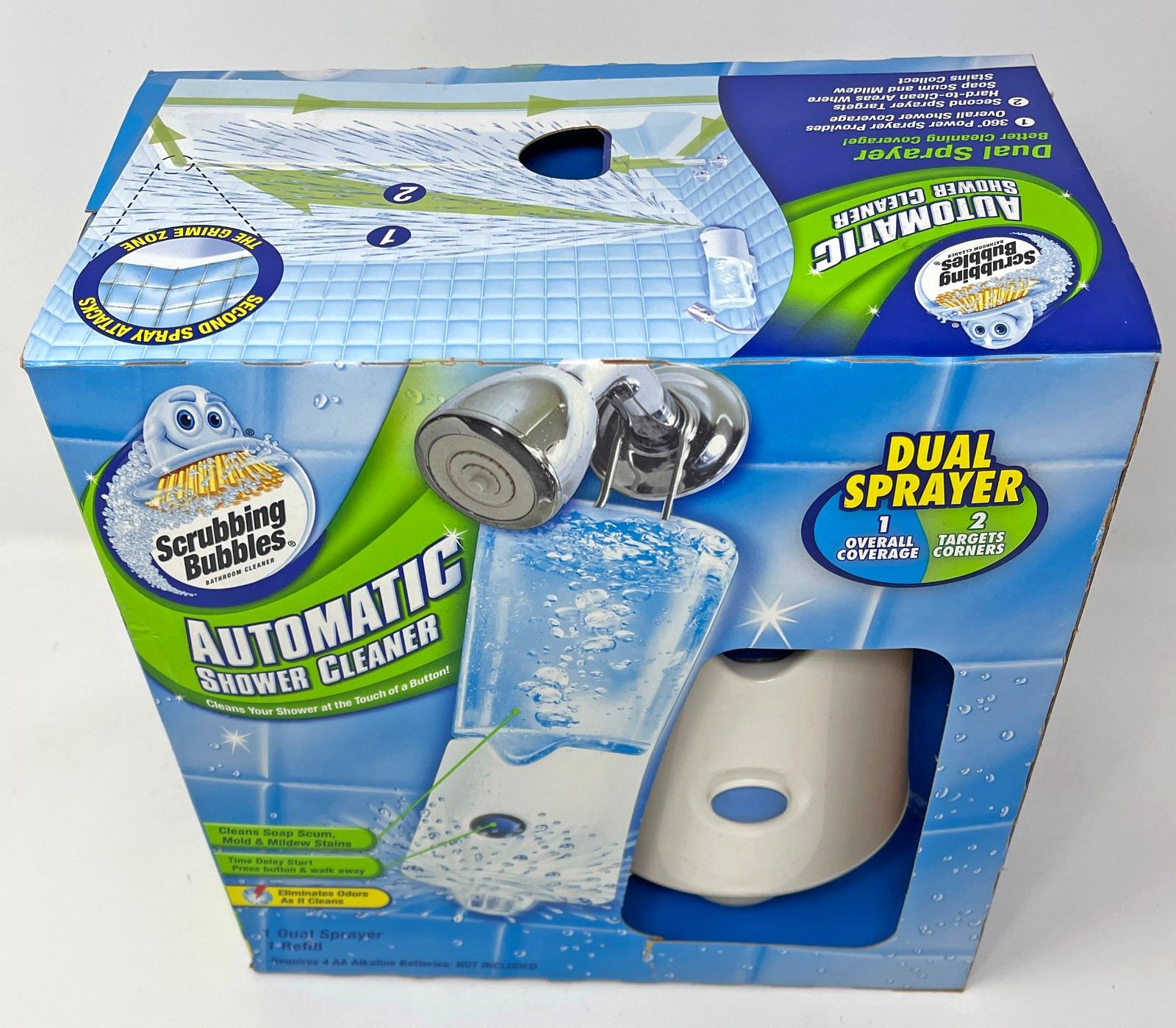 Scrubbing Bubbles Automatic Shower Cleaner Kit Dual Sprayer W/34 Fl oz Open Box