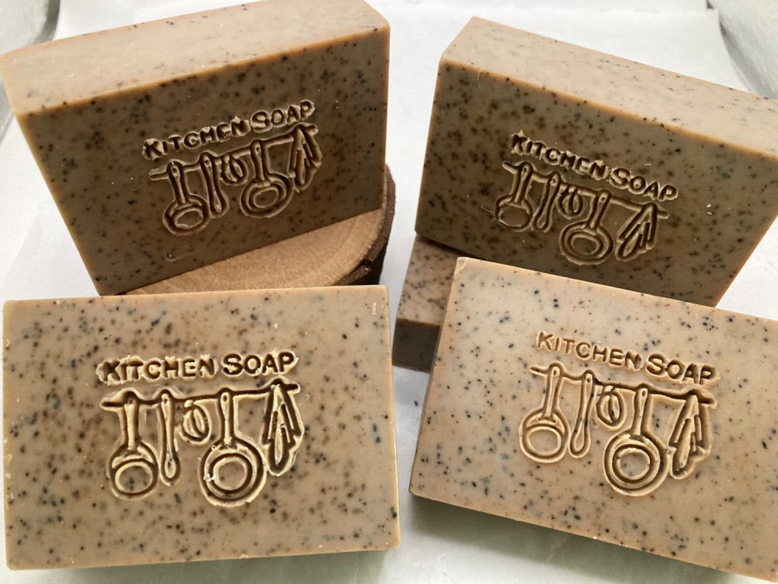 Kitchen Dishwashing Bar Soap Made With Real Coffee Lot 4 Bars 3.4 – 3.8 oz. Each