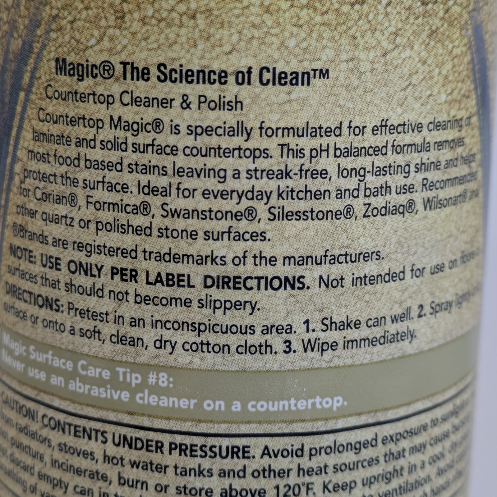 Countertop Magic Cleaner 17oz Aerosol USA Yellow Can Spray – 80% or more Full