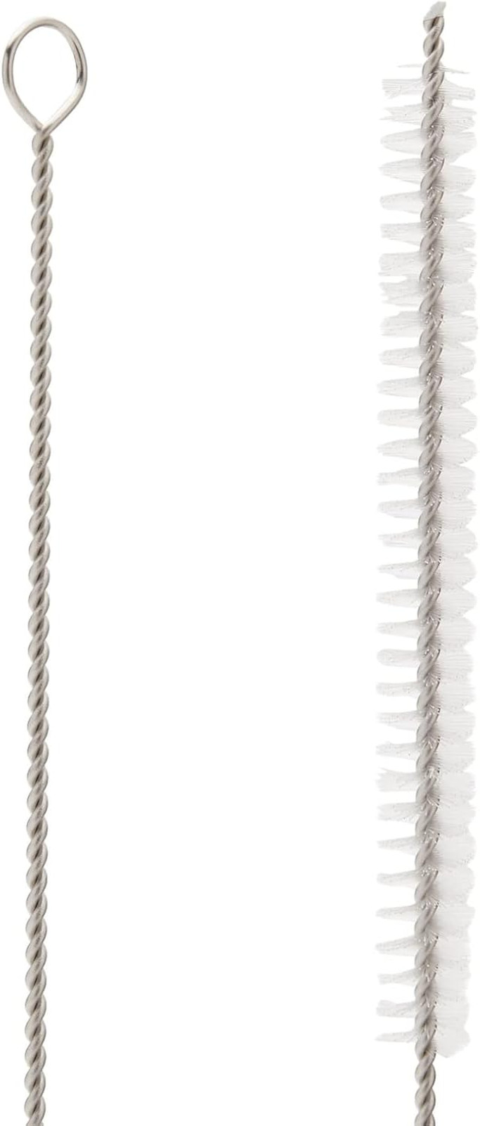Straw Cleaner Brush – 12 In, Silver & White, 4-Pack – Stainless Steel Straw Clea