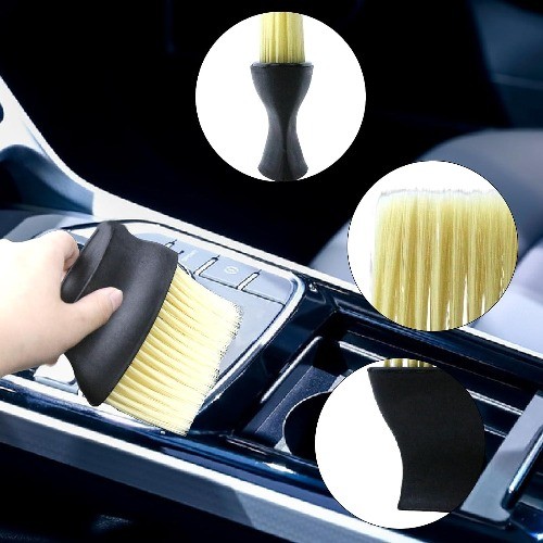 4 Pcs Auto Interior Dust Brush Set Soft Bristles Detailing Brush Color: Yellow