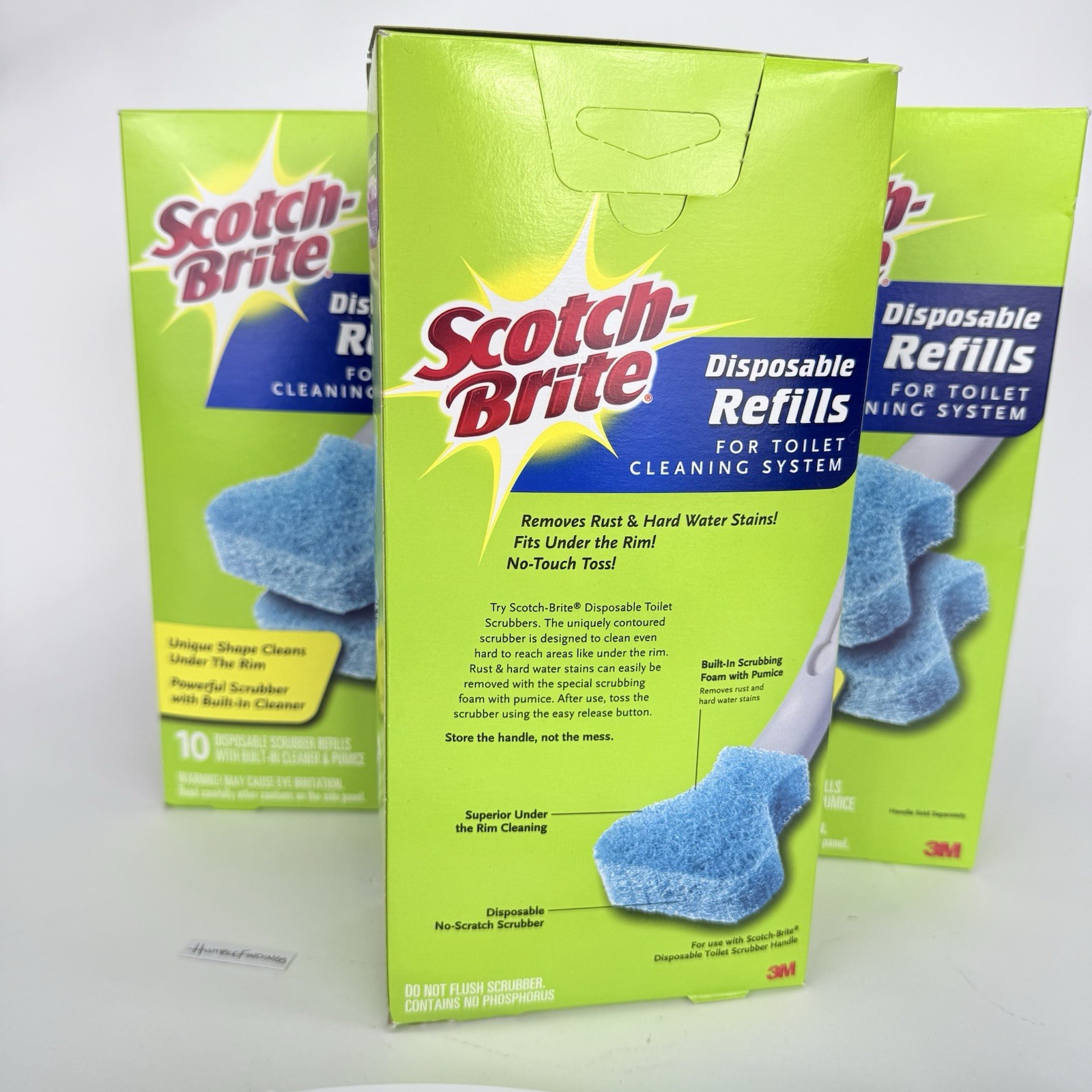 Scotch Brite Scrubber Handle & 30 Disposable Refill Pads Toilet Cleaning Refills