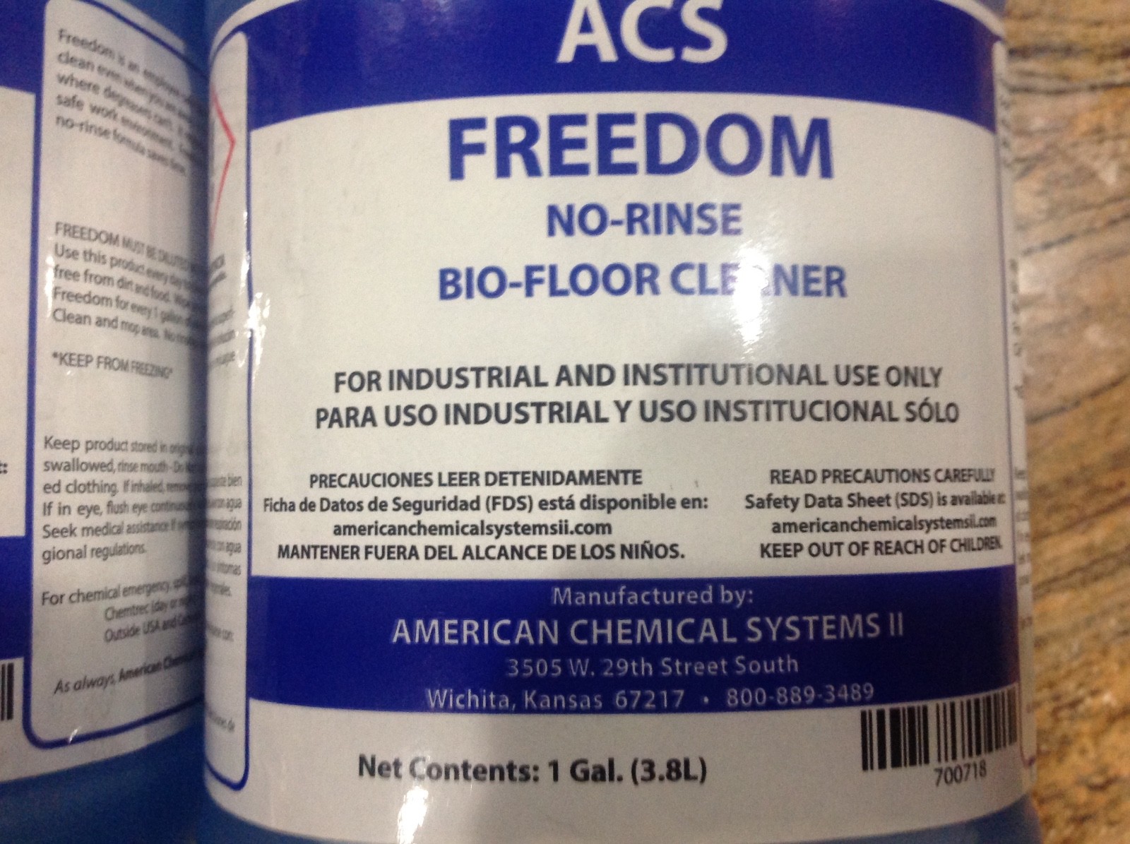 2 gallons freedom Industrial concentrate acs no rinse bio floor cleaner
