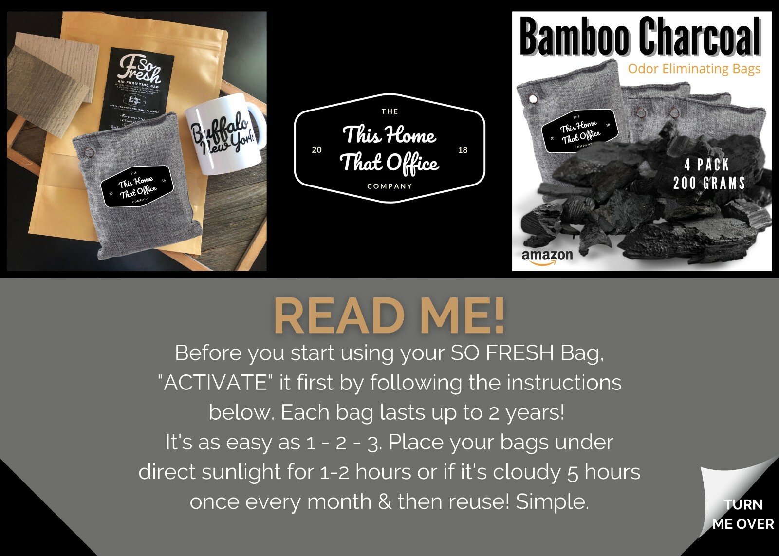 Bamboo Charcoal Odor Eliminating Bags – Pack of 4 – 200 grams – Brand NEW