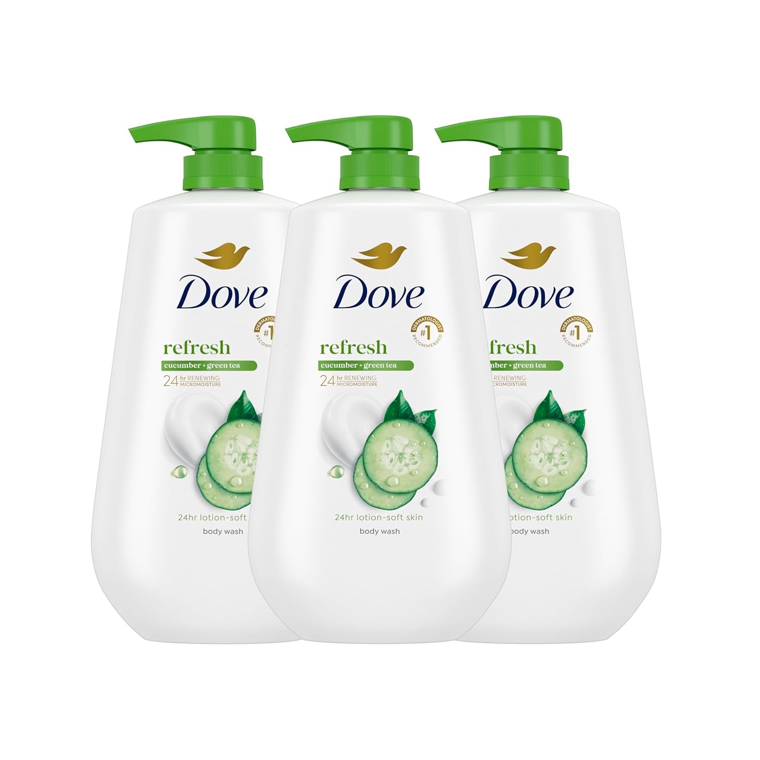 Dove Body Wash Variety 4-Pack ?C Fresh Care (15.2 Oz) + Refreshing (33.8 Oz) Sh