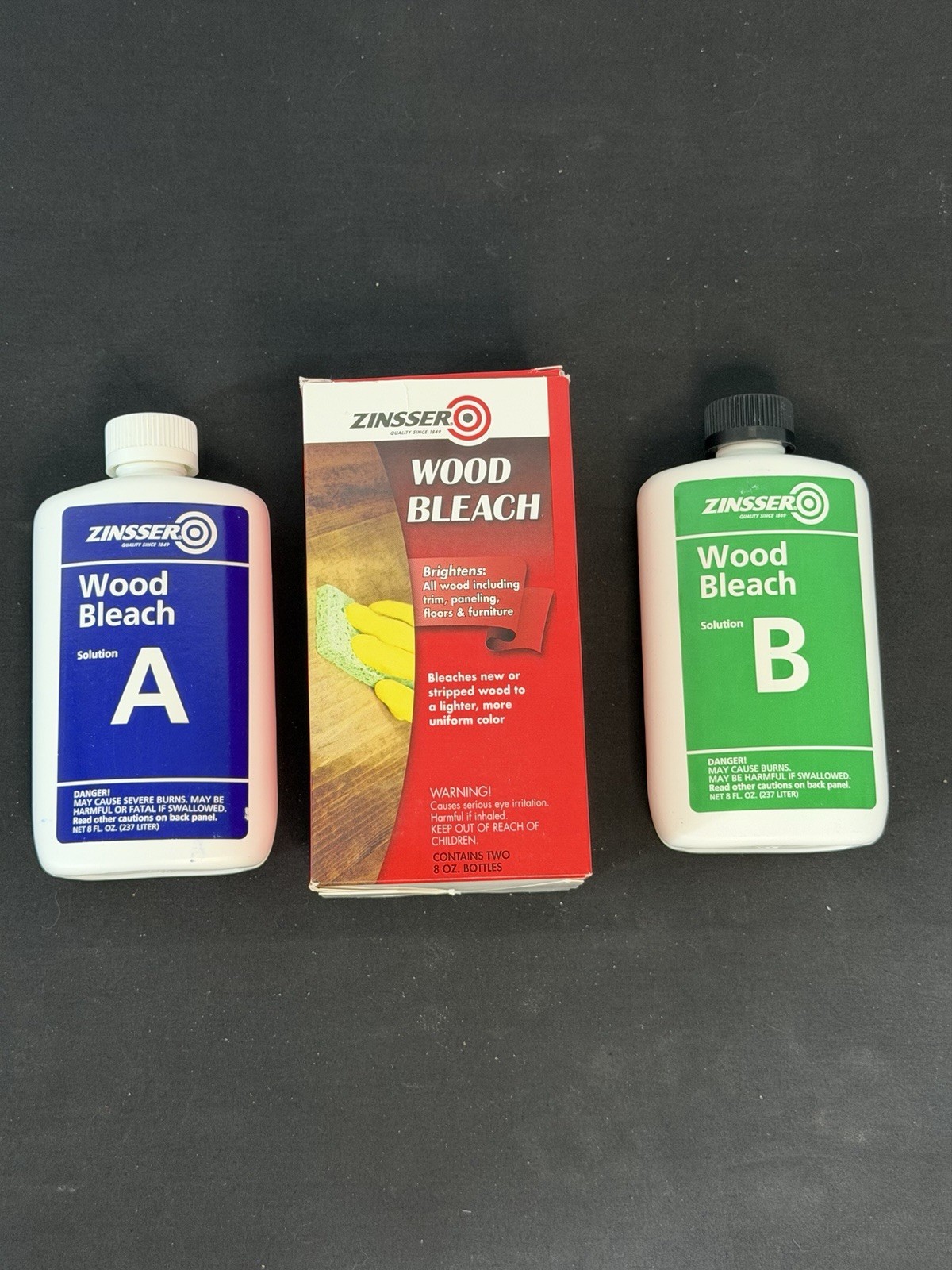 Zinsser 300451 Wood Bleach Part A & Part B 8 Ounce Each New in Box