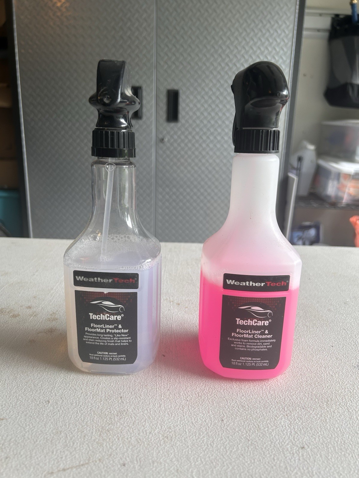 2-Pack WeatherTech TechCare Floor Mat Cleaner & Protector Kit 18oz Bottles Used