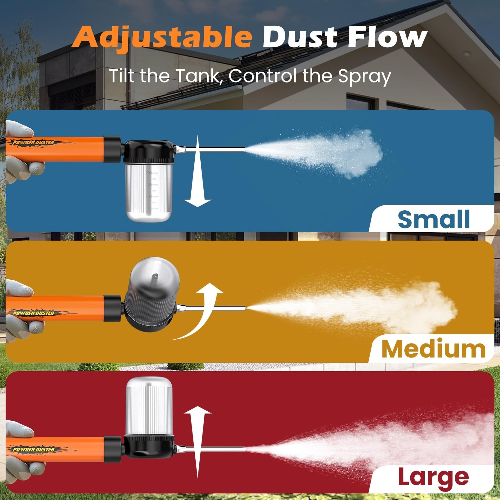 Diatomaceous Earth Powder Duster with 4FT Adjustable Rod & 250ml Tank – Clog-Fre