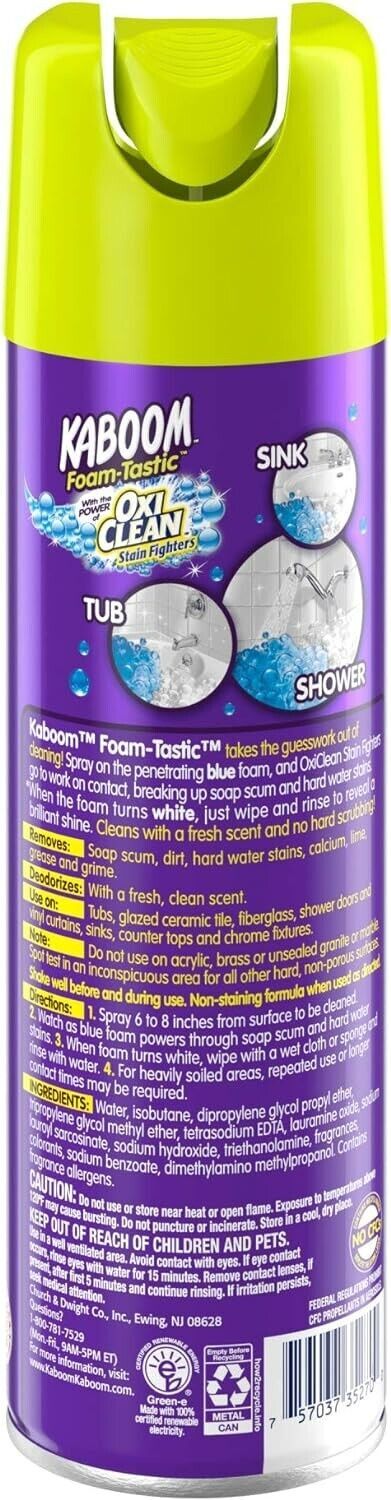 4-Pack Kaboom Foam-Tastic with OxiClean Fresh Scent Bathroom Cleaner, 19 oz.