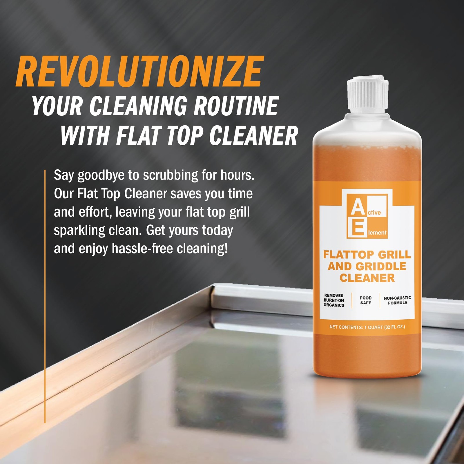 Flat Top Grill Cleaner – 32 fl oz | Griddle Cleaner, Removes Burnt-On Residue…