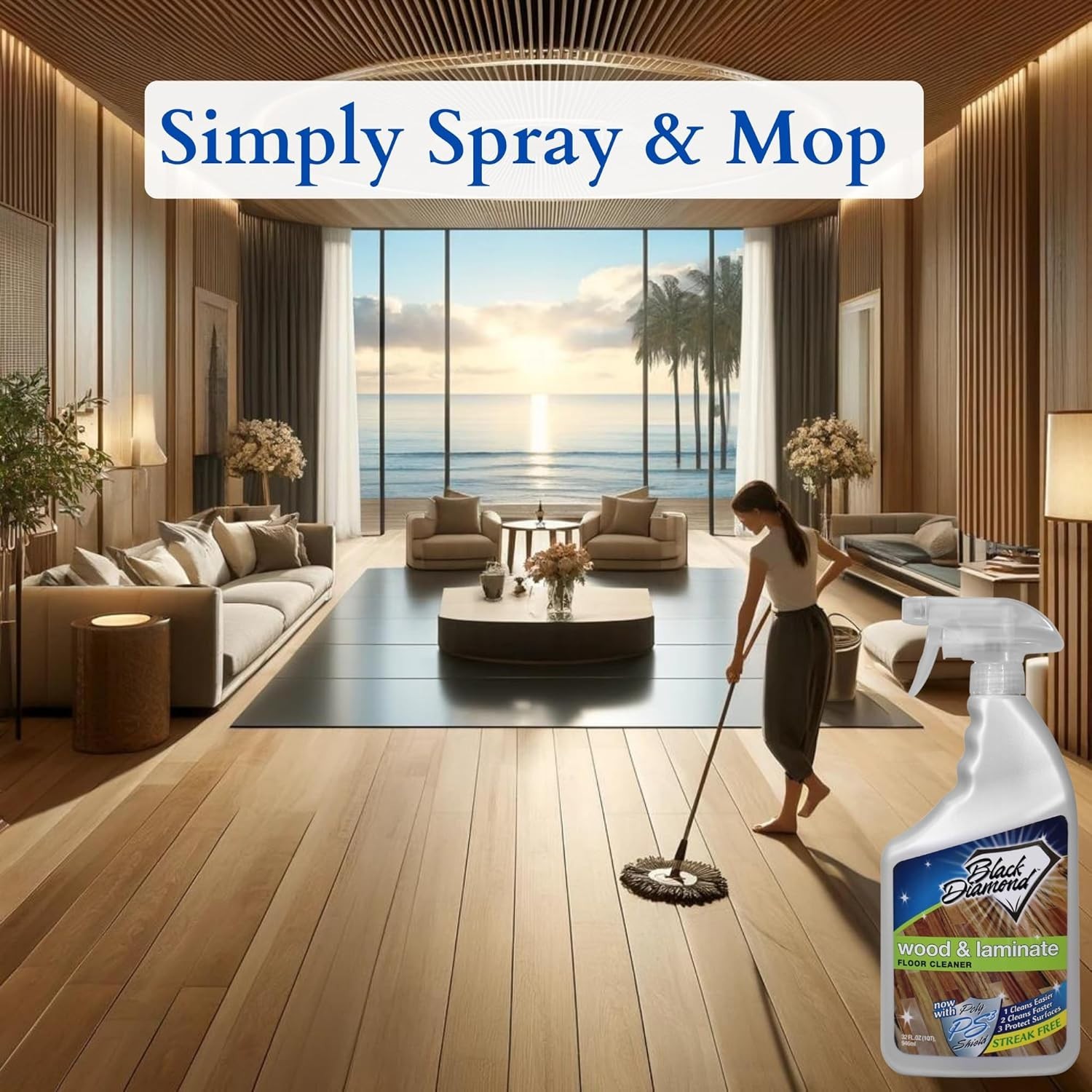Wood & Laminate Floor Cleaner- Ready to Use Non-Toxic No-Rinse Formula – Safe…