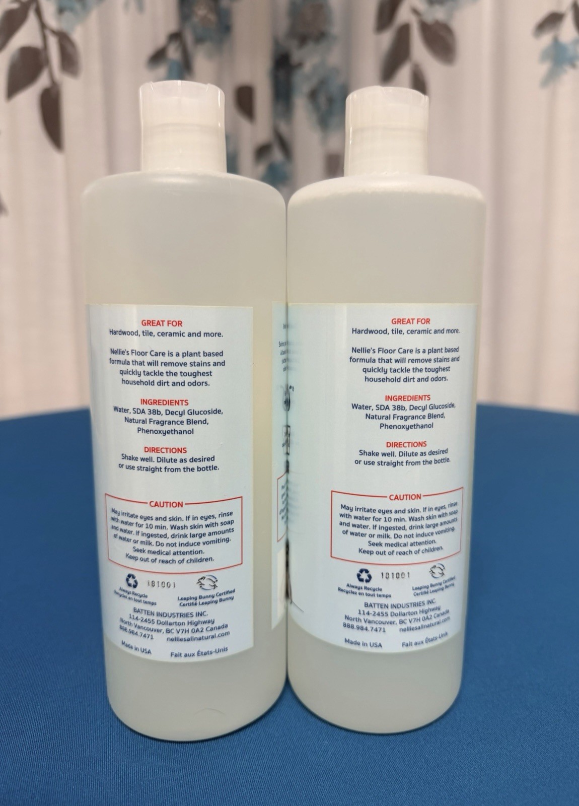 Nellie’s Floor Care Cleaner Lemongrass – 25 fl oz /740 mL ea – New, Unused X2