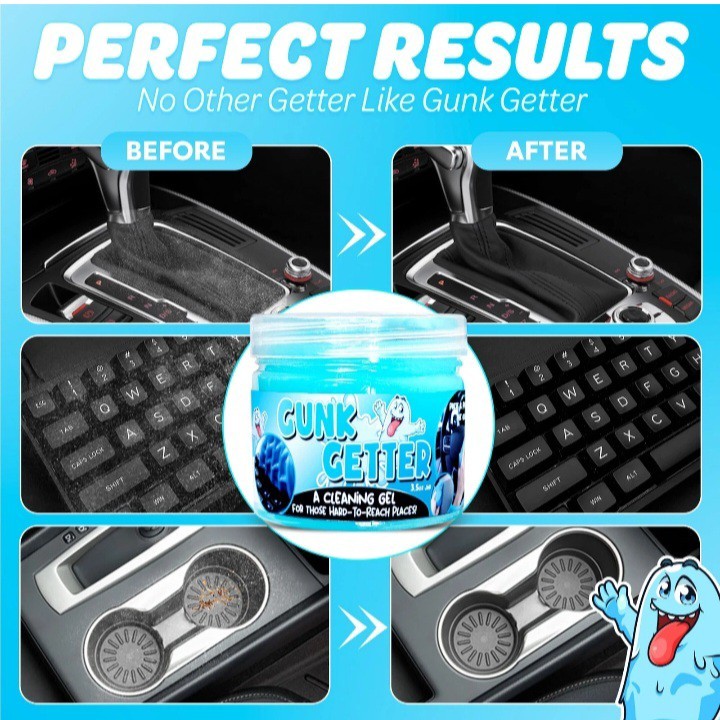 4 Pack Car Cleaning Gel Auto Electronics Gunk Getter Reusable Dust Cleaner