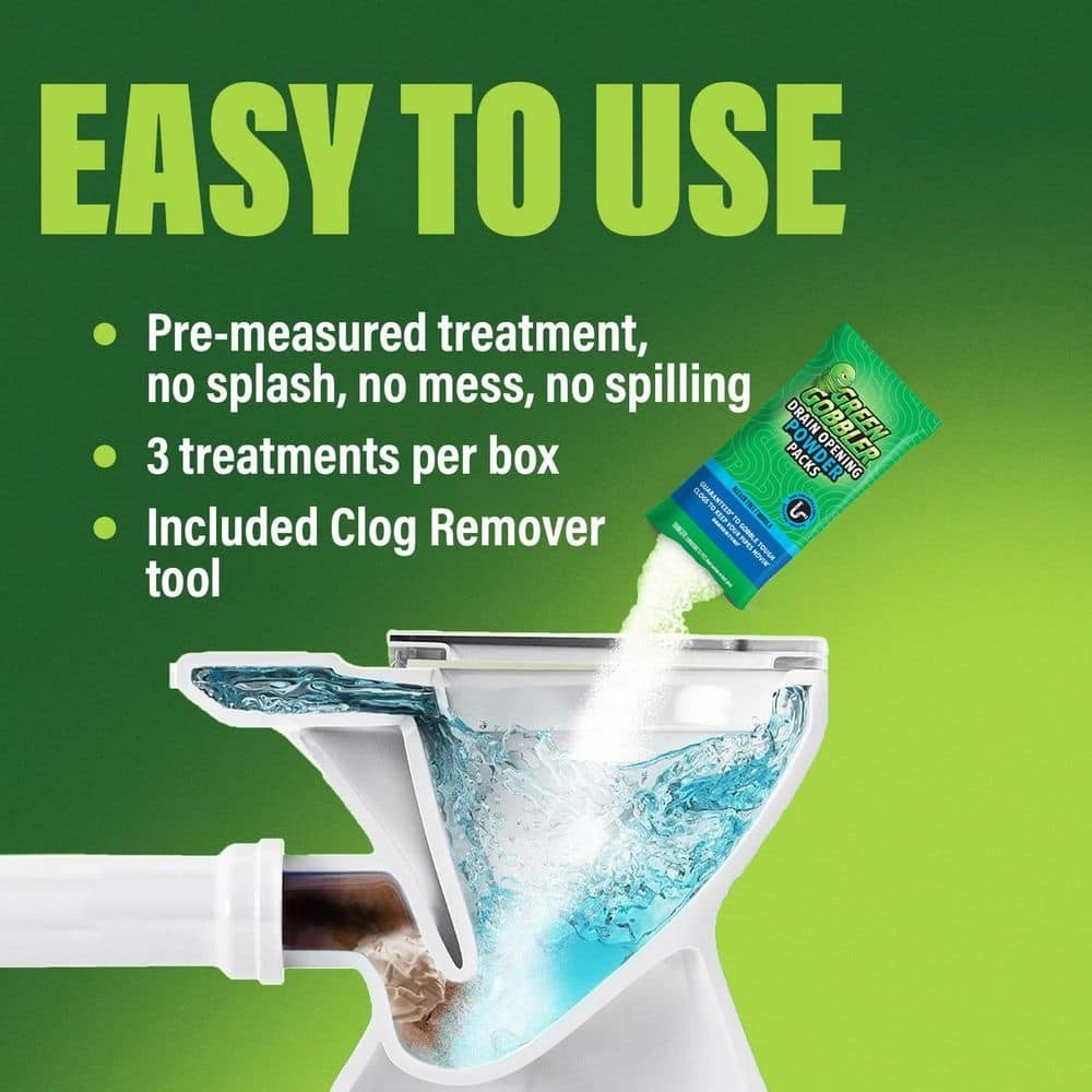 Green Gobbler 8.25 oz. Drain and Toilet Clog Remover Opening Packs (3-Count)