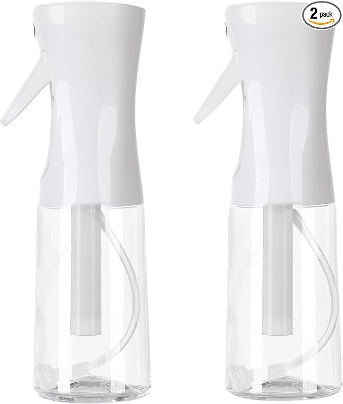 NEW Continuous Mist Spray Bottle 200ml Fine Fog Hair Salon Empty Reusable 2Pack