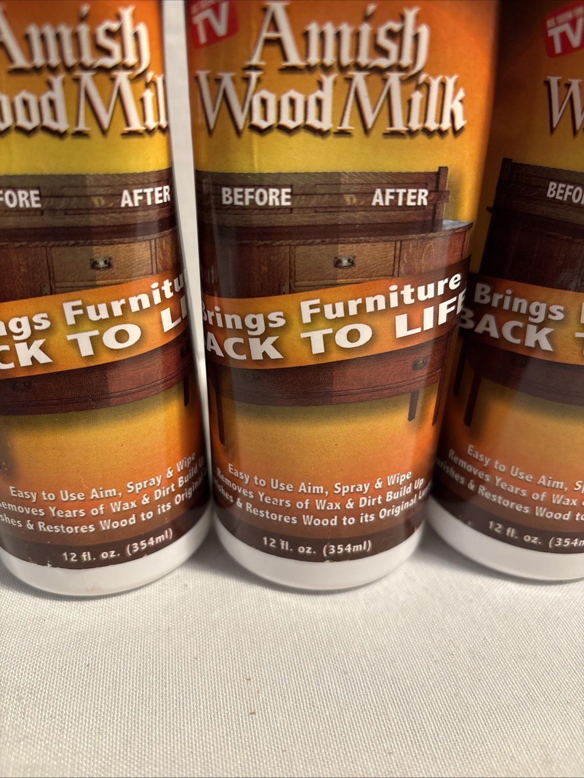 3 Dutch Glow Amish Wood Milk 12 FL Oz Bottles Brings Furniture Back To Life New