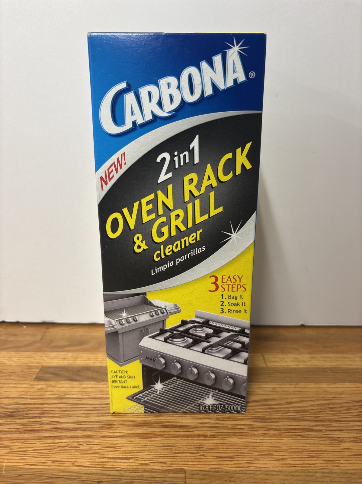 New Carbona 2 In 1 Oven Rack & Grill Cleaner 16.8 oz With Bag & Gloves