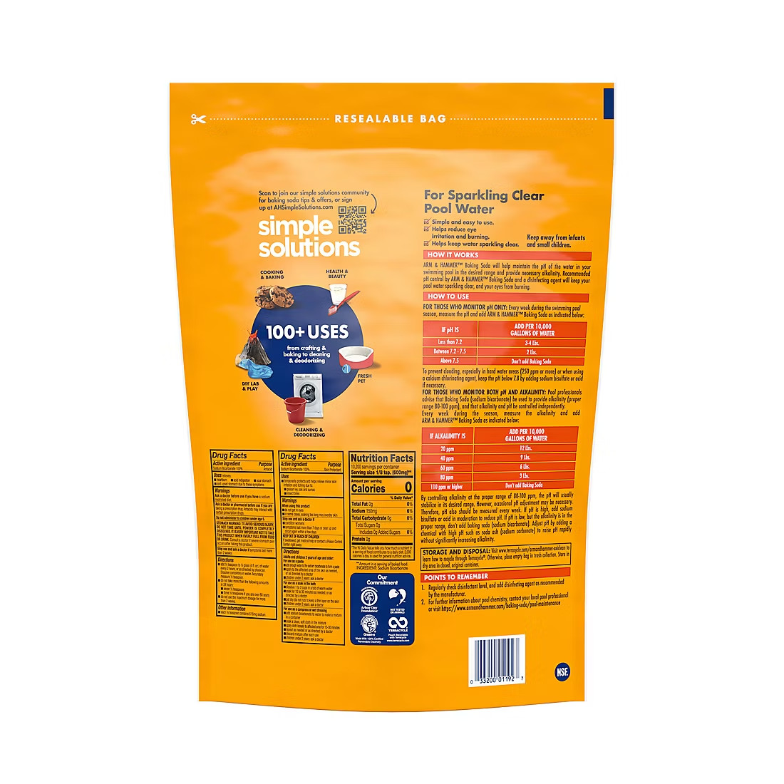 13.5 lbs. Arm & Hammer Pure Baking Soda – Pool laundry cleaner FOOD GRADE