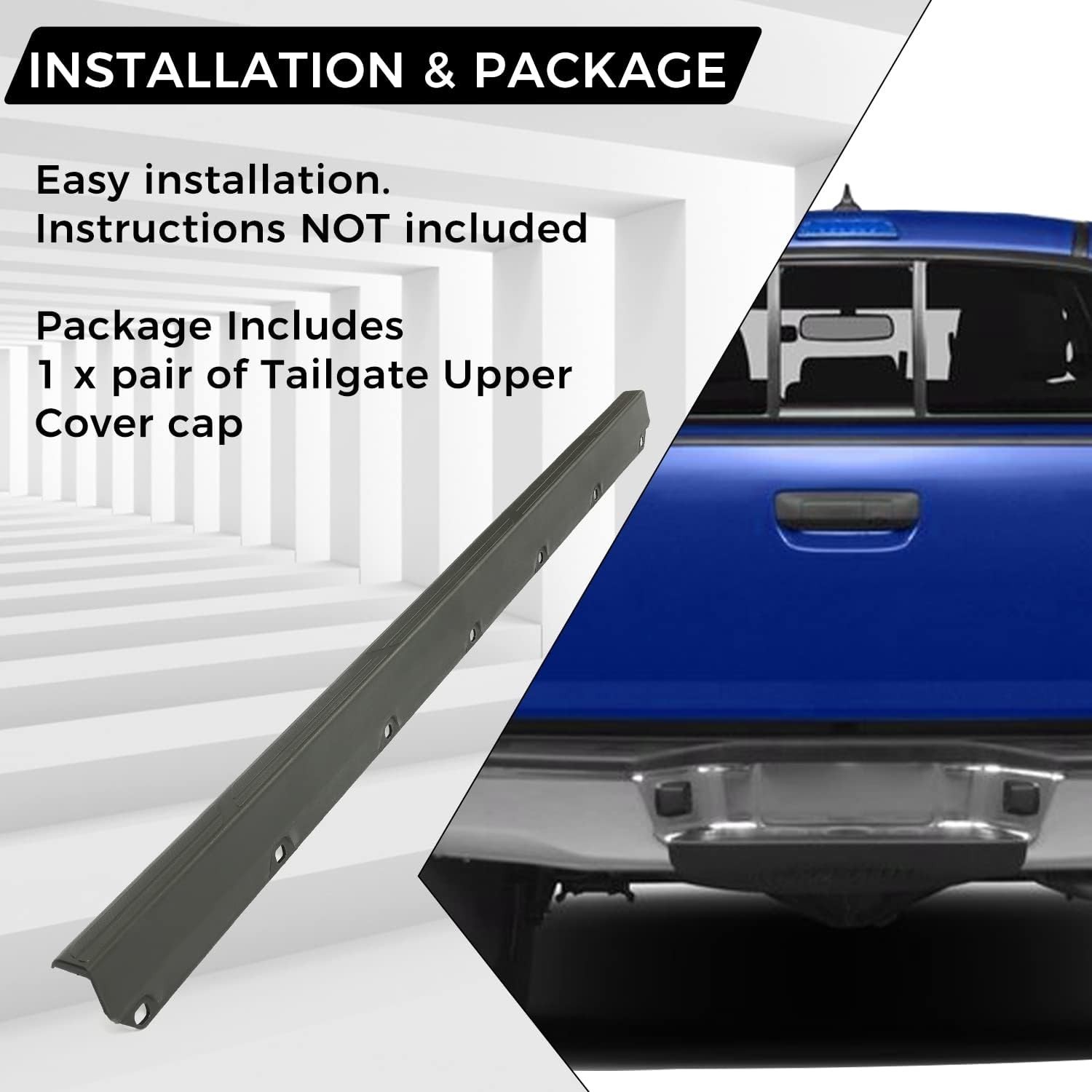 Tailgate Molding Cap Cover Compatible with Toyota Tacoma 2005-2015 Replacemen…